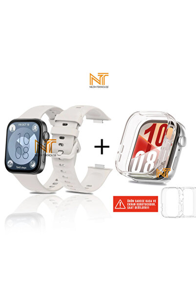 Nezih Case Huawei Watch Fit 2 Uyumlu Yumuşak Jel Silikon + Kasa Koruyucu