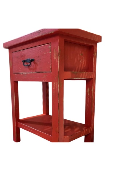 Evperisiym Evperisi Home ahşap eskitme tasarım köşe sehpa & komodin