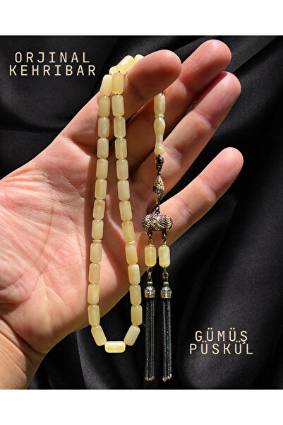 Erbab i Kehribar Sertifikalı Baltık Kehribar Tesbih - Gümüş Püskül Tasarım