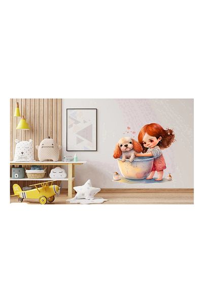 BV Decorative sticker, Little Girl and the Puppy, Multicolor, 61 cm, 1294STK-3