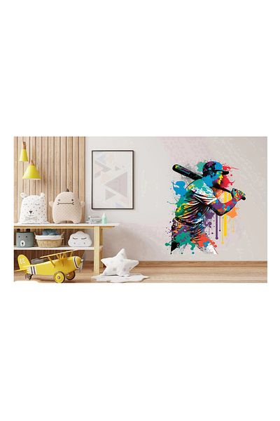 BV Decorative Sticker, Baseball Player, Multicolor, 79 cm, 1335STK-4