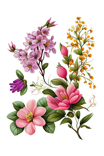 BV Decorative sticker, Flowers, Multicolor, 80 cm, 1216STK-5