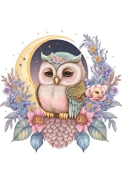 BV Decorative sticker, Owl, Multicolor, 60 cm, 1296STK-4