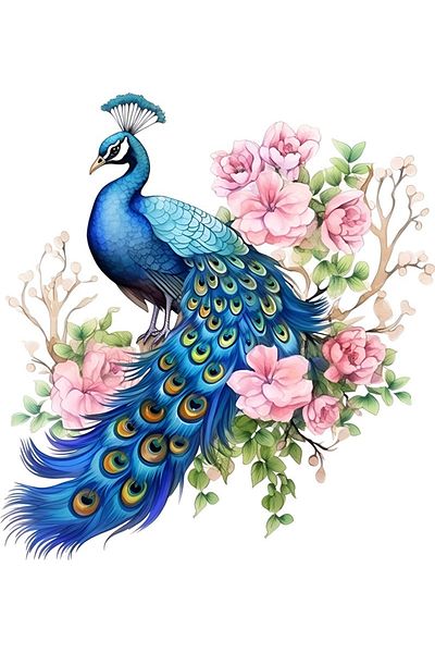 BV Decorative sticker, Peacock, Multicolor, 64 cm, 1345STK-7