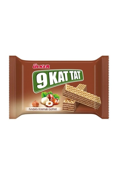 Ülker 9 طبقات من الوافل بالبندق 39 جرام × 24 قطعة - نكهة متدرجة، وافل مقرمش مع الكثير من البندق