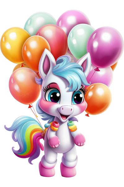 BV Decorative sticker, Unicorn, Multicolor, 80 cm, 1333STK-6
