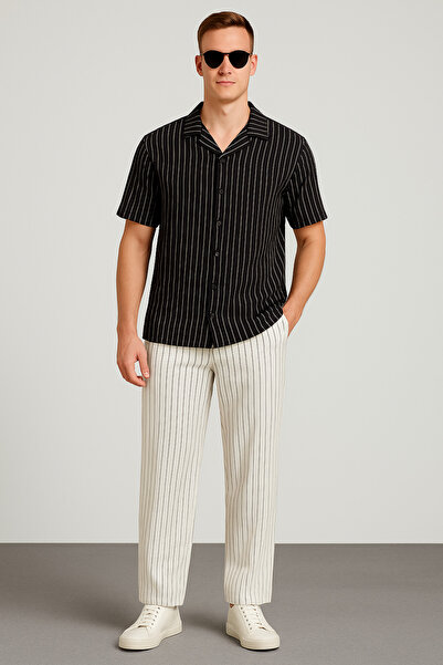 tetramoda Crepe Fabric Regular Fit Shirt Pants and Shorts Set Set of 3