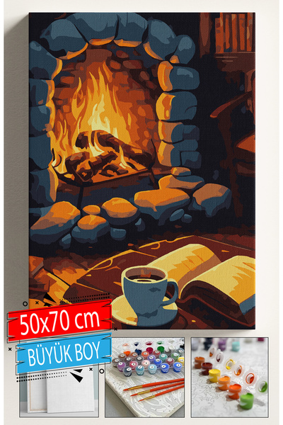 Sulepas Sayılarla Boyama Seti Numaralı Tuval Fırça Boya Dahil Kasnaklı Set 50...