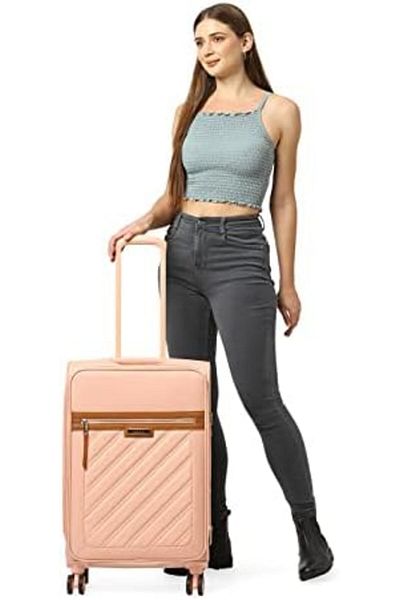 Dkny SWEET DREAMS 1 PCS Luggage Lightweight Spinner Suitcase with TSA Lock (PEACH BLOOM, 24-Inch)