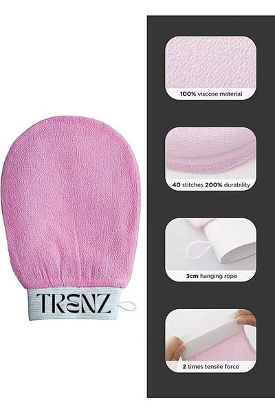 KAYAN Korean loofah for skin cleansing and exfoliation, viscose bath glove for making a Moroccan bath at home