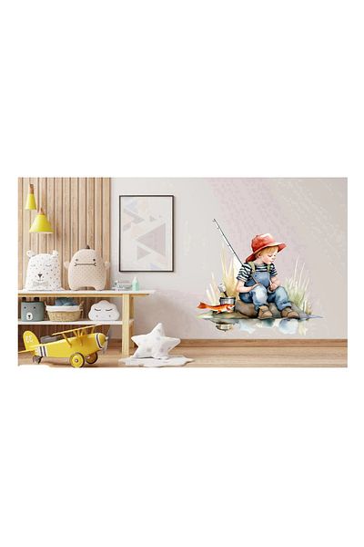 BV Decorative Sticker, Boy Fishing, Multicolor, 61 cm, 1289STK-1