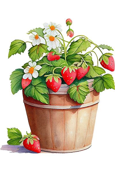BV Decorative Sticker, Strawberry Pot, Red, 72 cm, 1261STK-9