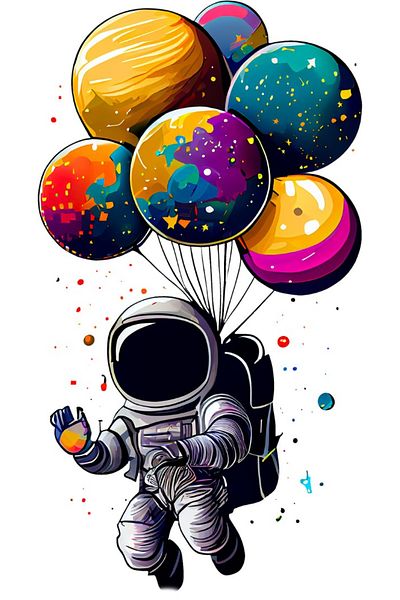 BV Decorative sticker, Astronaut, Multicolor, 90 cm, 1266STK-5