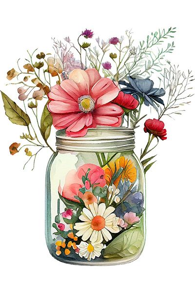 BV Decorative Sticker, Jar with Flowers, Multicolor, 73 cm, 1265STK-5