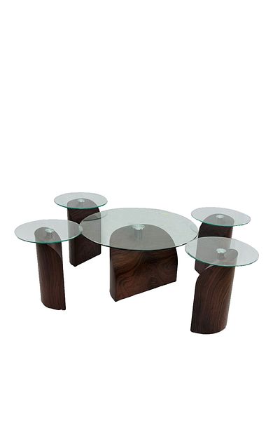 Ch 5-piece glass table set