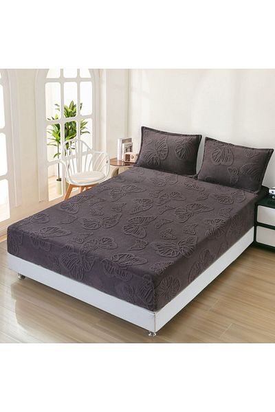 FIONNA.RO Cocolino Embossed Butterflies Duvet Cover 180x200cm - Petrol Grey