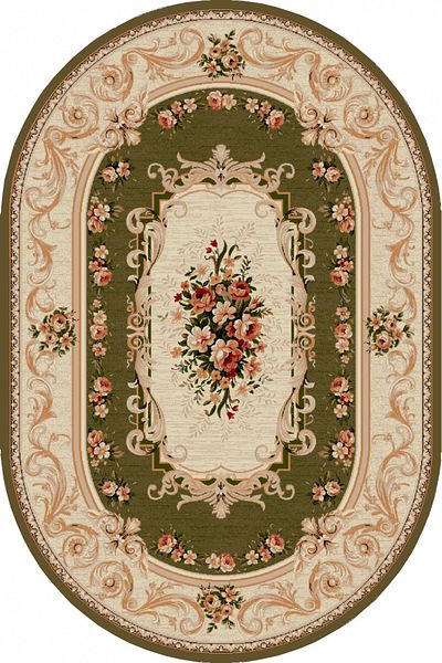 Lotos Oval Carpet Covorexpert 535-310, Various Sizes, Green, 8 Mm Thread, Anti-Allergic, Living Room, Bedroom