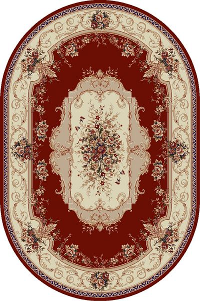 Covorexpert Oval Carpet Lotos 507-201, 150 x 230 cm, Red, 8 mm Thread, Anti-Allergic, Living Room, Bedroom