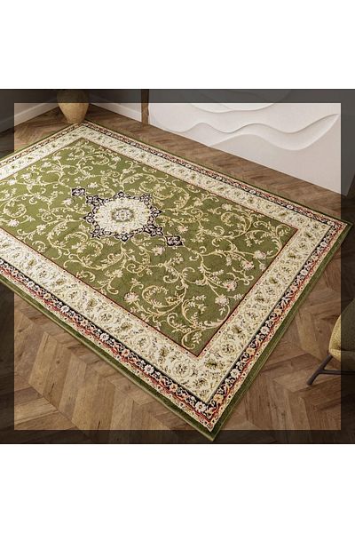 Lotos Carpet Covorexpert 523-310, Various Sizes, Cream, Green, 8 Mm Thread, Anti-Allergic, Living Room, Bedroom