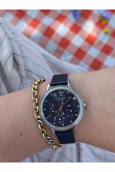 JG. Polo Club Jg.Polo Club Dark Blue Special Series Stone Steel Mesh Cord Watches Do Not Change Color Women's Watch