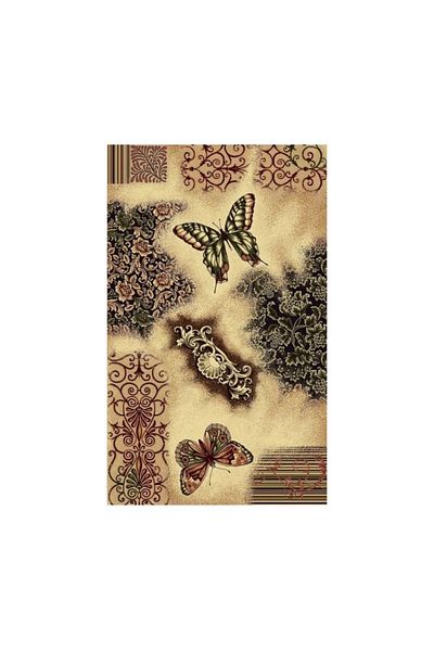 Lotos Carpet Covorexpert Butterflies 1607-110, 200 x 300 cm, Beige, Brown, 8 mm thread, Anti-allergic, Living room