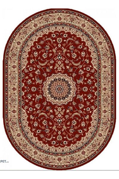 Lotos Oval Carpet Covorexpert 545-200, 200 x 300 cm, Beige, Red, Grenadine, 8 mm Thread, Anti-Allergic, Living Room