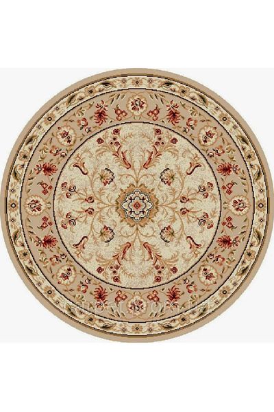 Lotos Round Carpet Covorexpert 523-100, Beige, Cream, 8 Mm Thread, Various Sizes, Anti-Allergic, Living Room