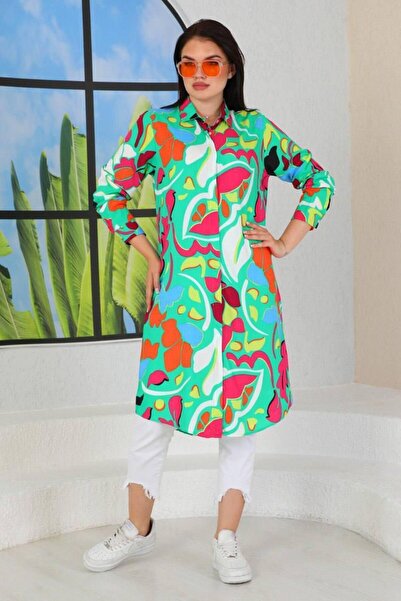 Polologin Butik Mixed Patterned Viscose Tunic