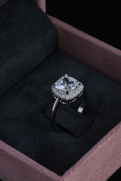 Inure Jewelry خاتم نسائي قابل للتعديل بتصميم خاص من حجر الزركون اللامع