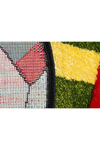 Kolibri Round Carpet for Children's Room Covorexpert UEFA 11110-180, 67 x 67 cm, Multicolor, 9 mm Thread, Anti-Allergic