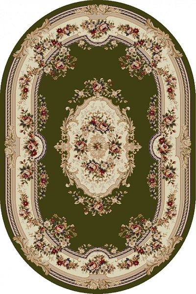 Lotos Oval Carpet Covorexpert 575-310, Various Sizes, Cream, Green, 8 Mm Thread, Anti-Allergic, Living Room
