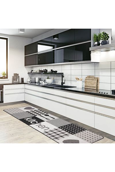 Flex Jute Kitchen Rug, Covorexpert 19053-08, 133 x 195 cm, Gray, Anti-Slip, Anti-Allergic