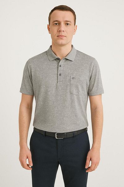 Ercan Classic Short Sleeve Pocket Men's T-Shirt with Large Size Collar 7345