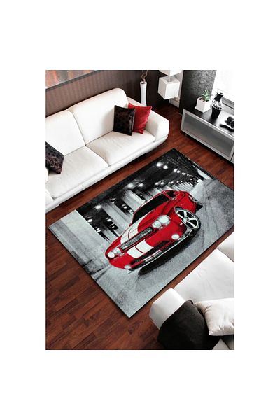 Kolibri Children's Room Carpet Covorexpert 11117-192, 80 x 150 cm, Gray, Red, 9 mm Thread, Anti-Allergic