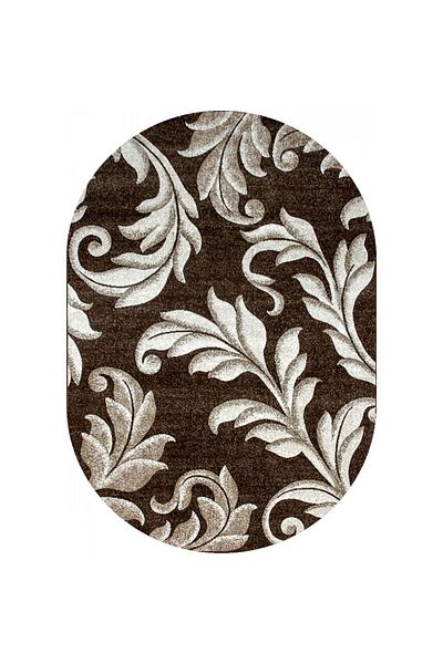 Luna Oval Carpet Covorexpert 1833-12, 140 x 200 cm, Brown, 6 mm Thread, Anti-Allergic, Living Room, Bedroom