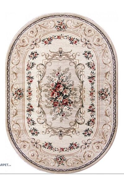 Lotos Oval Carpet Covorexpert 535-106, Various Sizes, Beige, Cream, 8 Mm Thread, Anti-Allergic, Living Room