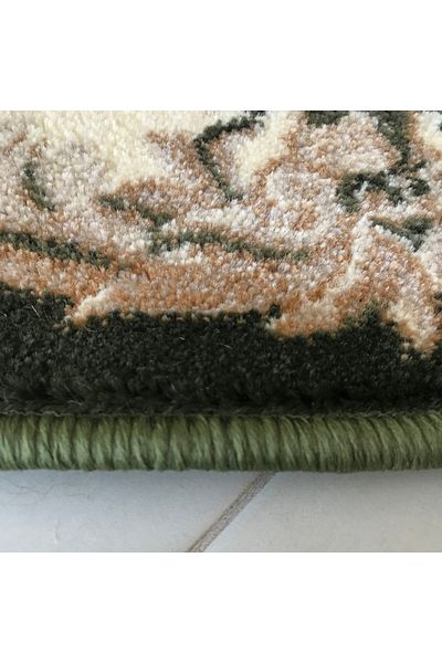 Lotos Oval Carpet Covorexpert 575-310, Various Sizes, Cream, Green, 8 Mm Thread, Anti-Allergic, Living Room