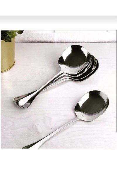 EMPA A V M 6 Pcs Stainless Steel 21 cm Sauce Garnish Appetizer Serving Presentation Spoon