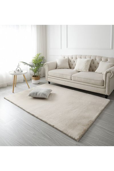 LOP Premium Belgian Carpet Covorexpert 050, 50 x 80 cm, Cream, 23 mm Pile, Anti-Slip, Anti-Allergic