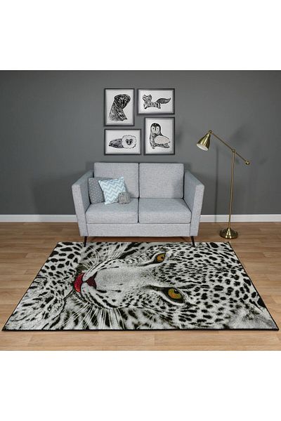 Kolibri Carpet Covorexpert Leopard 11122-190, 200 x 300 cm, Grey, Black, 9 mm thread, Anti-allergic, Living room