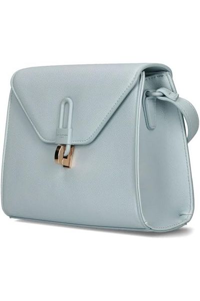 David Jones Leatherette Crossbody Bag, Flap-Over Style, Grained Finish, Detachable Strap