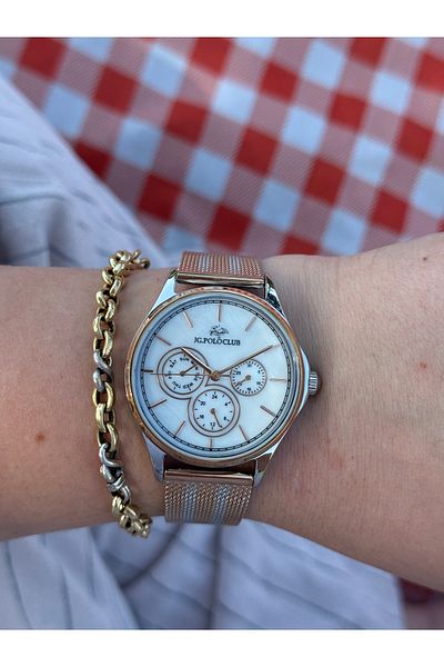JG. Polo Club Jg.Polo Club Rose Gold and Silver Color Function Steel Color Do Not Change Women's Watch