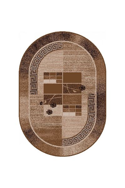 Luna Oval Carpet Covorexpert 1815-12, 80 x 150 cm, Brown, 6 mm Thread, Anti-Allergic, Living Room, Bedroom