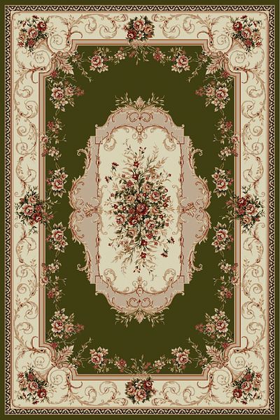 Lotos Carpet Covorexpert 507-301, Various Sizes, Cream, Green, 8 Mm Thread, Anti-Allergic, Living Room, Bedroom