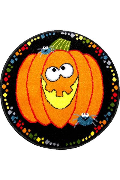 Kolibri Round Carpet for Children's Room Covorexpert Pumpkin Halloween 11090-180, 67 x 67 cm, Orange, 9 mm Thread