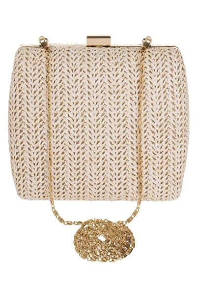 OEM Summer Clutch Purse with Gold Chain, 19x5x12cm – Elegant Rattan Design