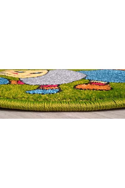 Kolibri Round Carpet for Children's Room Covorexpert Omida 11080-130, 67 x 67 cm, Green, 9 mm Thread, Anti-Allergic