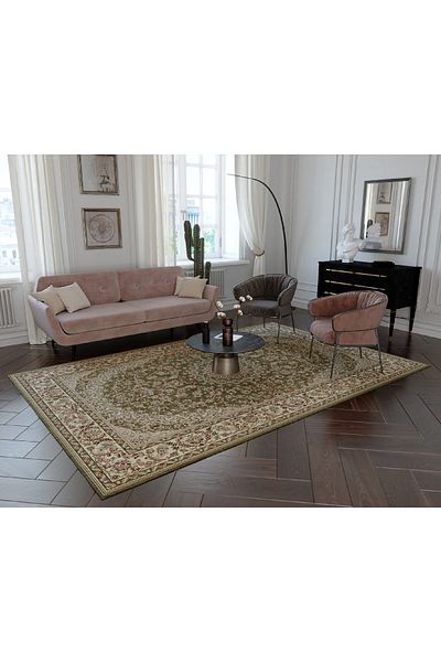Lotos Carpet Covorexpert 1555-610, Various Sizes, Green, 8 Mm Thread, Anti-Allergic, Living Room, Bedroom