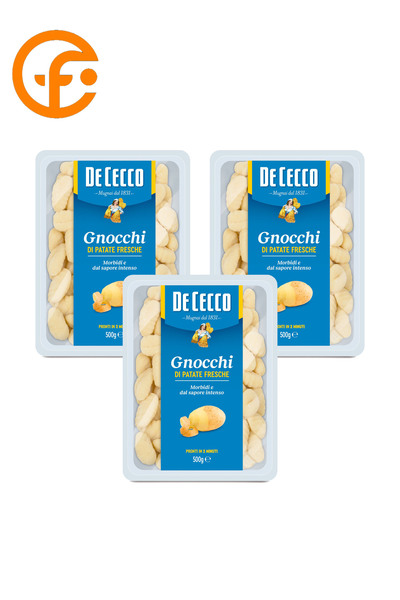 De Cecco Patatesli Gnocchi 3’lü Set | 3 x 500 g | Toplam 1.5 kg | İtalyan Mut...