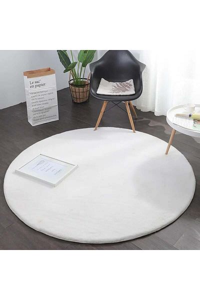 LOP Premium Belgian Carpet Covorexpert 060, 80 x 80 cm, Cream, 23 mm Pile, Anti-Slip, Anti-Allergic